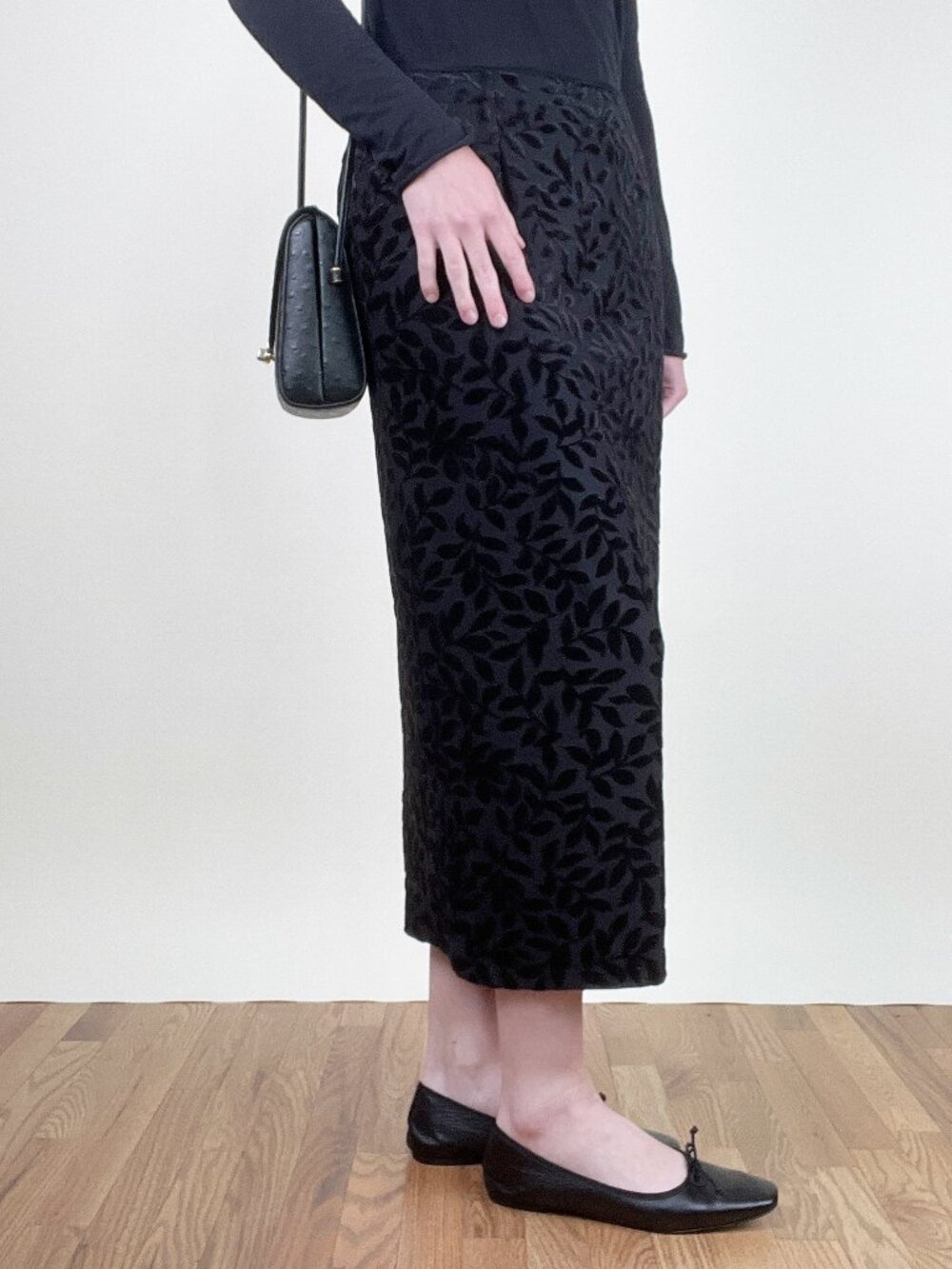 Vintage 90s Y2K Whimsigoth Witchy Midi Column Skirt Fall High Waist or Low Rise - Picture 2 of 9